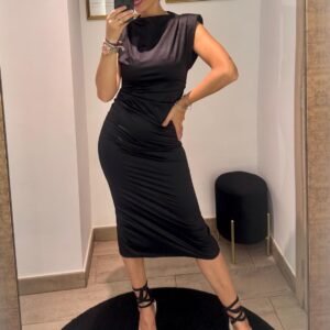 Vestido midi Satén